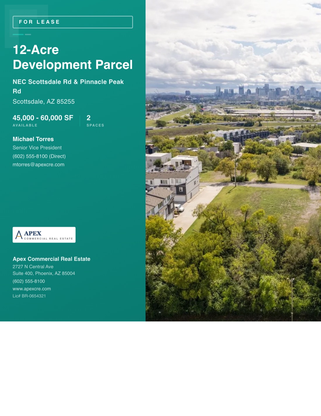 Land For Lease Flyer template example created with CREBuilder