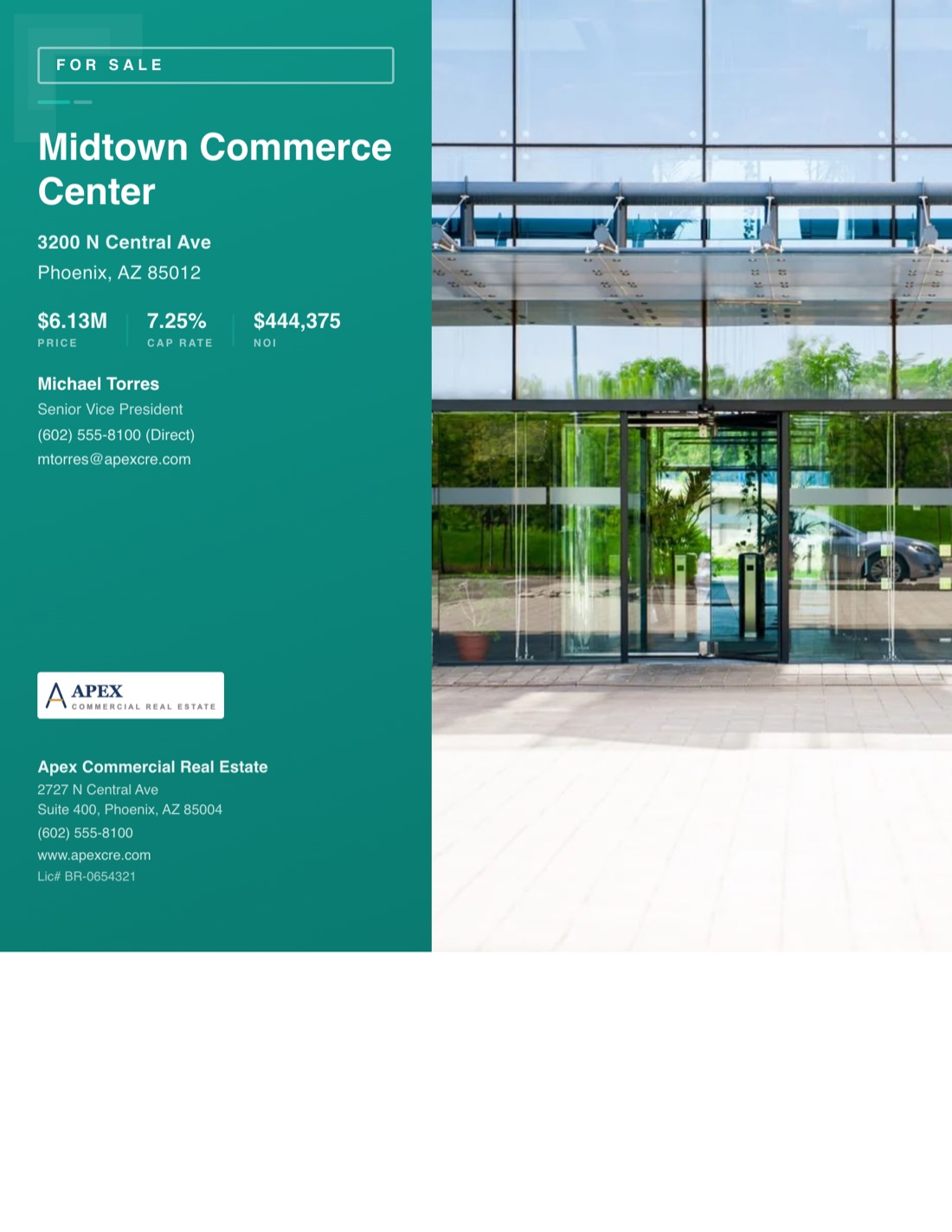 Office For Sale Flyer template example created with CREBuilder