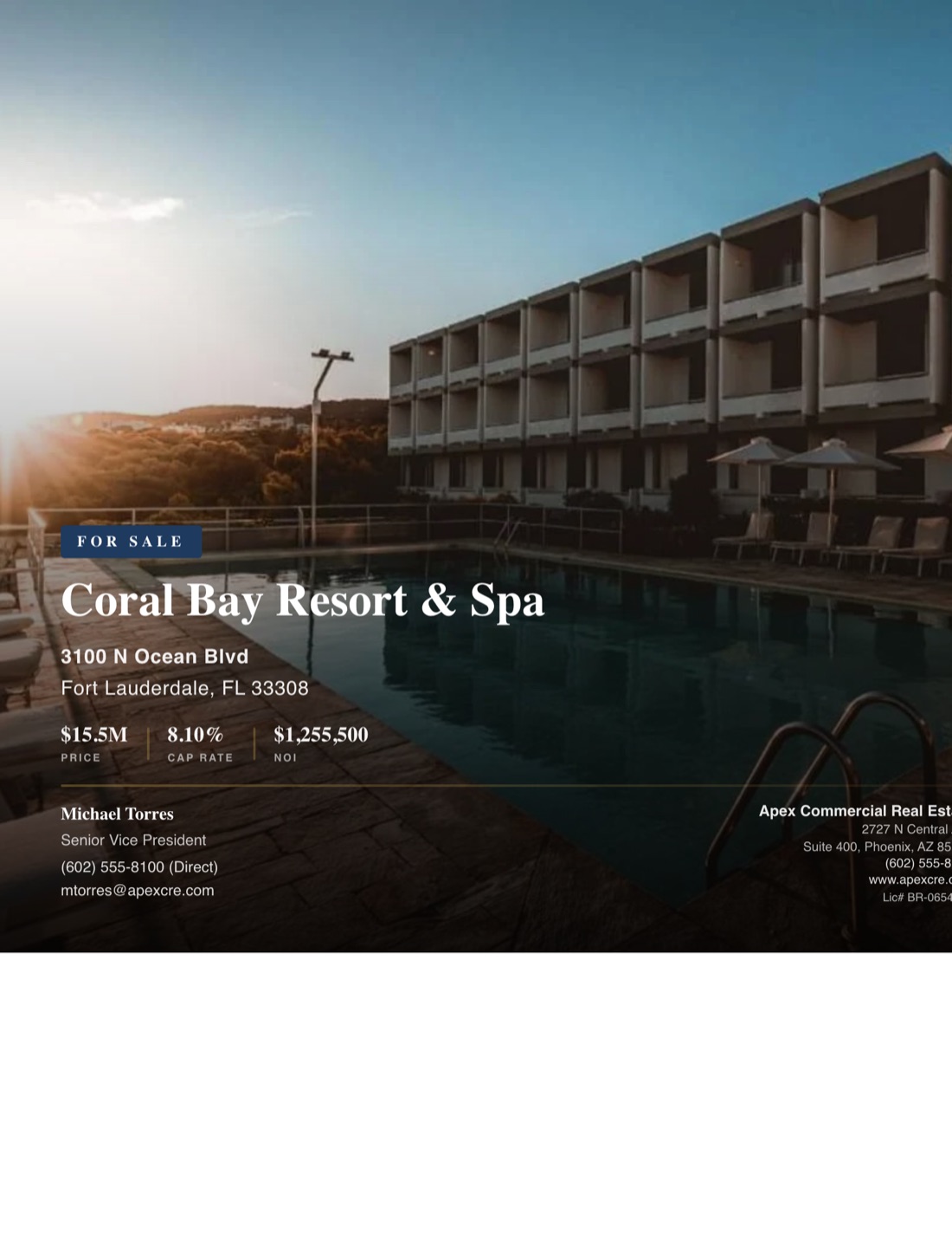 Hospitality Sales Teaser template example created with CREBuilder