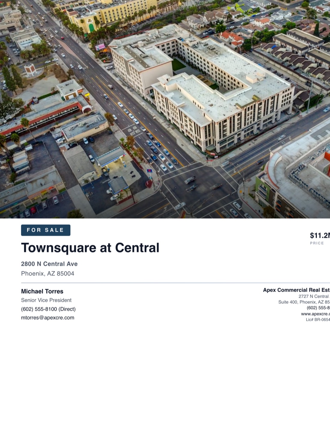 Mixed-Use Sales Teaser template example created with CREBuilder