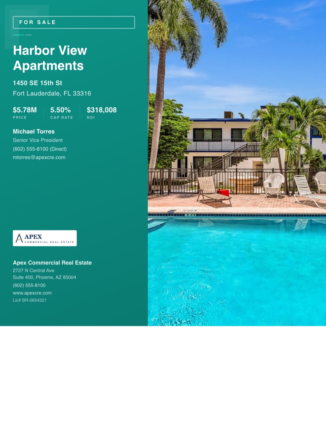 Multifamily Sales Teaser template example created with CREBuilder